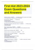 First Aid 2023-2024 Exam Questions and Answers