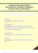 VIRGINIA PSI EXAM &lpar;STATE&rpar; &vert;  QUESTIONS & ANSWERS &lpar;VERIFIED&rpar; &vert;  LATEST UPDATE &vert; GRADED A&plus;