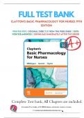 Test Bank for Clayton's Basic Pharmacology for Nurses 19th Edition By Bruce Clayton&comma; Michelle Willihnganz&comma; Samuel Gurevitz Chapter 1-48 Complete Guide A&plus;