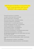AMT Registered Medical Assistant Practice Exam Actual Questions and Answers 2024&sol;2025 with complete solution