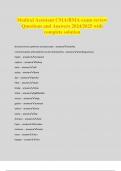Medical Assistant CMA&sol;RMA exam review Questions and Answers 2024&sol;2025 with complete solution