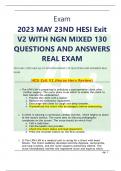 2023 MAY 23ND HESI Exit  V2 WITH NGN MIXED 130  QUESTIONS AND ANSWERS  REAL EXAM 2023 MAY 23ND HESI Exit V2 WITH NGN MIXED 130 QUESTIONS AND ANSWERS REAL  EXAM