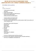NR-305:| NR 305 HEALTH ASSESSMENT EXAM 1 QUESTIONS WITH 100% CORRECT ANSWERS| GRADED A+