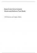 American Government Roots and Reform Test Bank    2014 Elections and Updates Edition