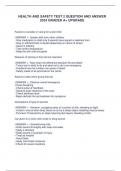 HEALTH AND SAFETY TEST 2 QUESTION AND ANSWER 2024 GRADED A&plus; UPGRADE
