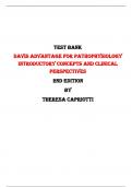 Test Bank for Davis Advantage for Pathophysiology Introductory Concepts and Clinical Perspectives 2nd Edition by Theresa Capriotti |All Chapters,  2024|