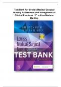 Test Bank For Lewis's Medical-Surgical Nursing Assessment and Management of Clinical Problems 12th Edition by Mariann Harding 