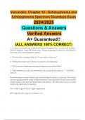Varcarolis&colon; Chapter 12 - Schizophrenia and Schizophrenia Spectrum Disorders Exam 2024&sol;2025 Questions & Answers Verified Answers A&plus; Guaranteed&excl;&excl; &lpar;ALL ANSWERS 100&percnt; CORRECT&rpar;