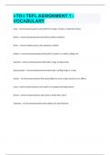 i-TO-i TEFL ASSIGNMENT 1 VOCABULARY Questions and answers latest update