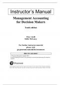 Solution Manual for Management Accounting for Decision Makers 10th Edition by Peter Atrill, Eddie McLaney ISBN : 9781292349459 Complete Guide A+