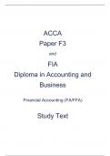 Financial Accounting (FA/FFA) Study Text 2018