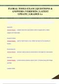 FLORAL TOOLS EXAM &vert; QUESTIONS &  ANSWERS &lpar;VERIFIED&rpar; &vert; LATEST  UPDATE &vert; GRADED A&plus;