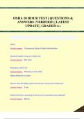 OSHA 10 HOUR TEST &vert; QUESTIONS &  ANSWERS &lpar;VERIFIED&rpar; &vert; LATEST  UPDATE &vert; GRADED A&plus;
