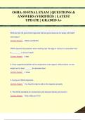 OSHA-10 FINAL EXAM &vert; QUESTIONS &  ANSWERS &lpar;VERIFIED&rpar; &vert; LATEST  UPDATE &vert; GRADED A&plus;