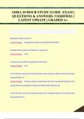 OSHA 10 HOUR STUDY GUIDE EXAM &vert;  QUESTIONS & ANSWERS &lpar;VERIFIED&rpar; &vert;  LATEST UPDATE &vert; GRADED A&plus;