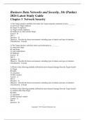 Business Data Networks and Security, 10e (Panko) 2024 Latest Study Guide Chapter 3  Network Security