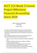 ACCT 212 Week 3 Course Project Milestone Financial Accounting latest 2024
