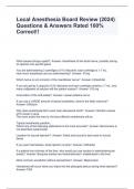 Local Anesthesia Board Review &lpar;2024&rpar; Questions & Answers Rated 100&percnt; Correct&excl;&excl;