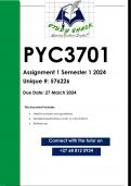 PYC3701 Assignment 1 (QUALITY ANSWERS) Semester 1 2024