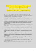 ECG Troubleshooting and Maintenance &lpar;NCCT&rpar; Exam Questions And Answers With 100&percnt; Correct Answers
