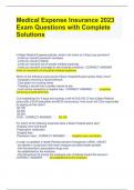 Medical Expense Insurance 2023 Exam Questions with Complete Solutions