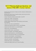 NCCT PharmacologExam Questions And Answers With 100&percnt; Correct Answers