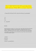 NCCT REVIEW ICD-10 Exam Questions And Answers With 100&percnt; Correct Answers