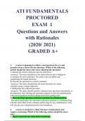 ATI FUNDAMENTALS PROCTORED  EXAM  Questions and Answers with Rationales  (2020_ 2021)  GRADED A 