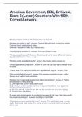 American Government&comma; SBU&comma; Dr Kwasi&comma; Exam 6 &lpar;Latest&rpar; Questions With 100&percnt; Correct Answers&period;
