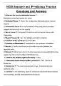 HESI Anatomy and Physiology Practice Test Questions and Answers 2024