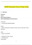SNHD Paramedic Protocol Study Guide (2024 / 2025) (Verified)