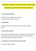 Certified Lactation Consultant Exam Study Guide, 400 Questions and Answers (2024 / 2025) (Verified Answers)
