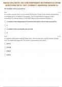 MATH-105:| MATH 105 CONTEMPORARY MATHEMATICS EXAM 1 ISU QUESTIONS WITH 100% CORRECT ANSWERS| GRADED A+ 