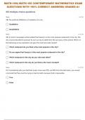 MATH-105:| MATH 105 CONTEMPORARY MATHEMATICS Final Exam WITH 100% CORRECT ANSWERS| GRADED A+ 