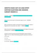 GENETICS EXAM 4 (BY 210 UAB) EXPERT CERTIFIED QUESTIONS AND ANSWERS ALREADY GRADED A+ 