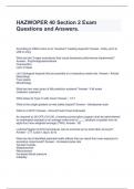 HAZWOPER 40 Section 2 Exam Questions and Answers