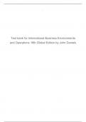Test bank for International Business Environments and Operations 16th Global Edition by John Daniels