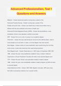 Advanced Professionalism, Test 1 Questions and Answers