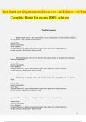 Test Bank for Organizational Behavior 2nd Edition Uhl-Bien Complete Guide for exams 100% solution