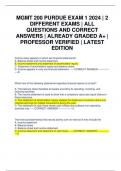 MGMT 200 EXAM 1 2024 &vert; PURDUE UNIVERSITY &vert; 2 DIFFERENT EXAMS &vert; ALL QUESTIONS AND CORRECT ANSWERS &vert; ALREADY GRADED A&plus; &vert; PROFESSOR VERIFIED &vert; LATEST EDITION
