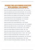 Spanish Time and Numbers Questions With Answers 100&percnt; Correct 