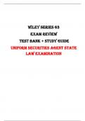Wiley Series 63 Exam Review Test Bank &plus; Study Guide Uniform Securities Agent State Law Examination &vert;All Chapters&comma;  2024&vert;