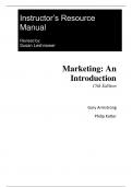 Instructor Manual For Marketing An Introduction 15th Edition By Gary Armstrong, Philip Kotler (All Chapters, 100% Original Verified, A+ Grade) 