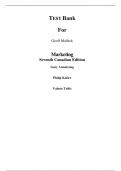 Test Bank For Marketing An Introduction 7th Canadian Edition By Gary Armstrong, Philip Kotler, Valerie Trifts, Lilly Anne Buchwitz (All Chapters, 100% Original Verified, A+ Grade)
