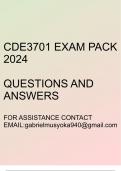CDE3701 Exam pack 2024 (Questions and answers)