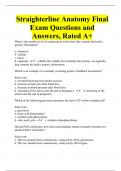 Straighterline Anatomy Final Exam Questions and Answers, Rated A+