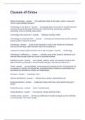 Causes of Crime Questions and Answers Latest Updated