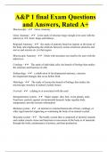 A&P 1 final Exam Questions and Answers, Rated A+