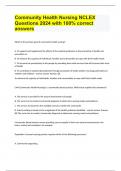 Community Health Nursing NCLEX Questions 2024 with 100&percnt; correct answers