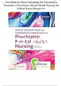 Test Bank For Davis Advantage for Townsend’s Essentials of Psychiatric Mental Health Nursing 9th Edition Karyn Morgan Chapters 1-32- ISBN :  9781719645768 - Newest Version 2023-2024| Complete Guide A+